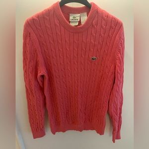 Lacoste Cotton Cable Knit Crew Sweater